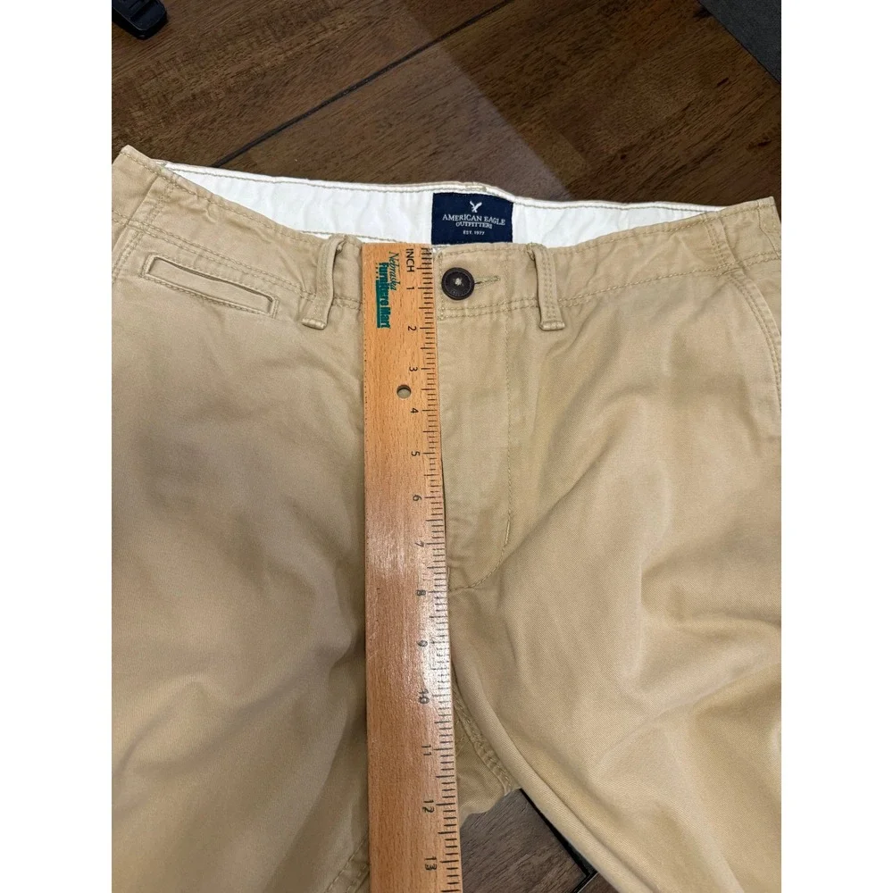 American Eagle Outfitters Mens Tan Khaki Chino Pants 33x34 Straight Leg Cotton